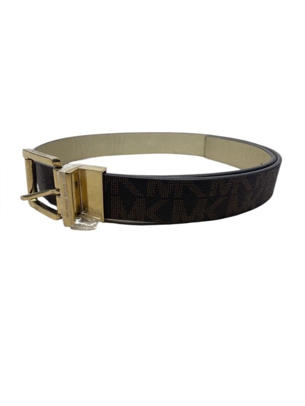 Michael Kors Belt Brown Signature PVC Gold Size 32